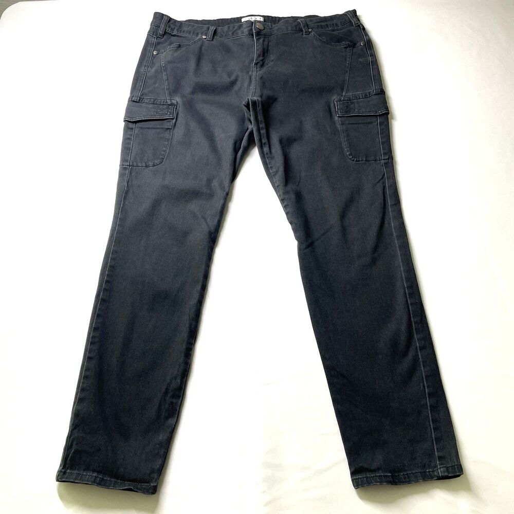 CAbi 962 Cargo Utility Pants Charcoal Mid Rise Stretch Women Size 16-mpv
